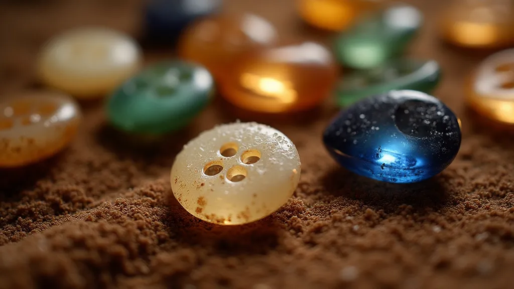 Vintage glass buttons displayed on velvet cloth