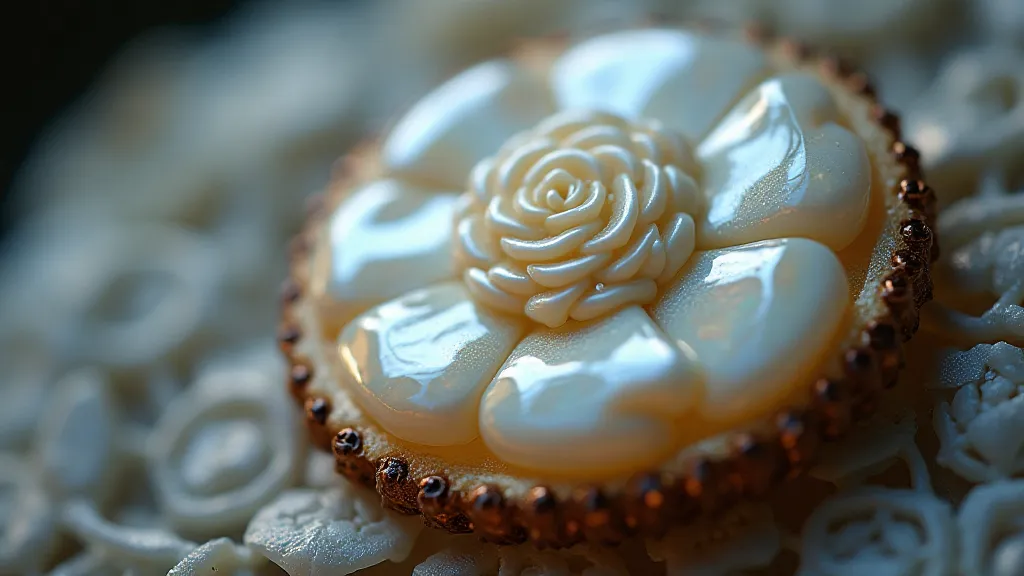 Detailed mother-of-pearl floral button