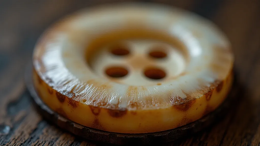 Cross-section of an antique horn button