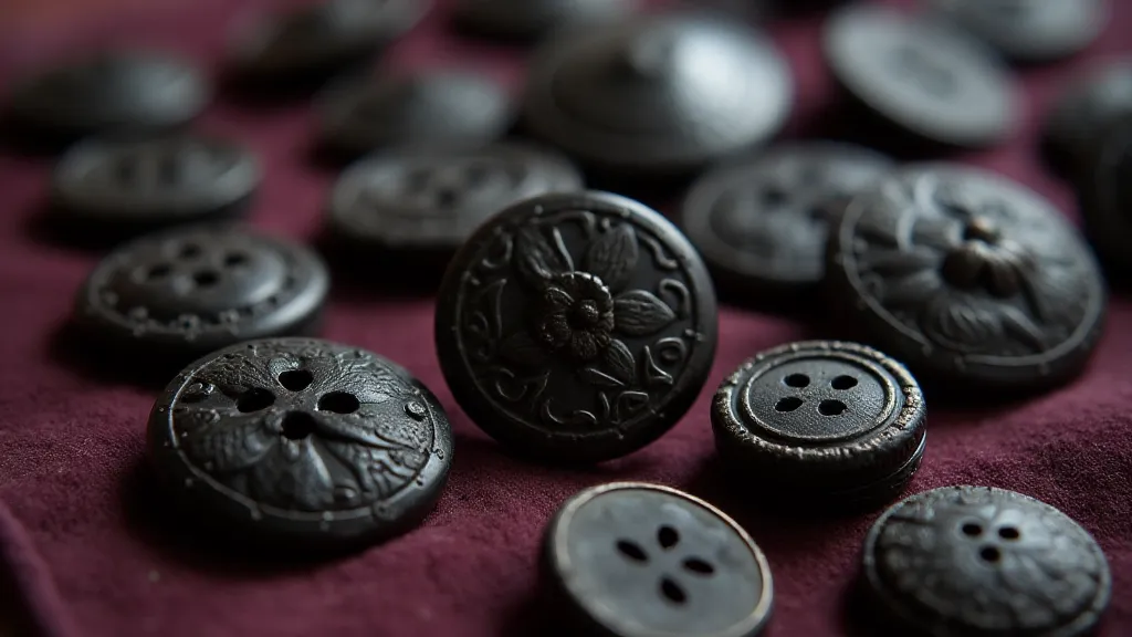Victorian jet button collection