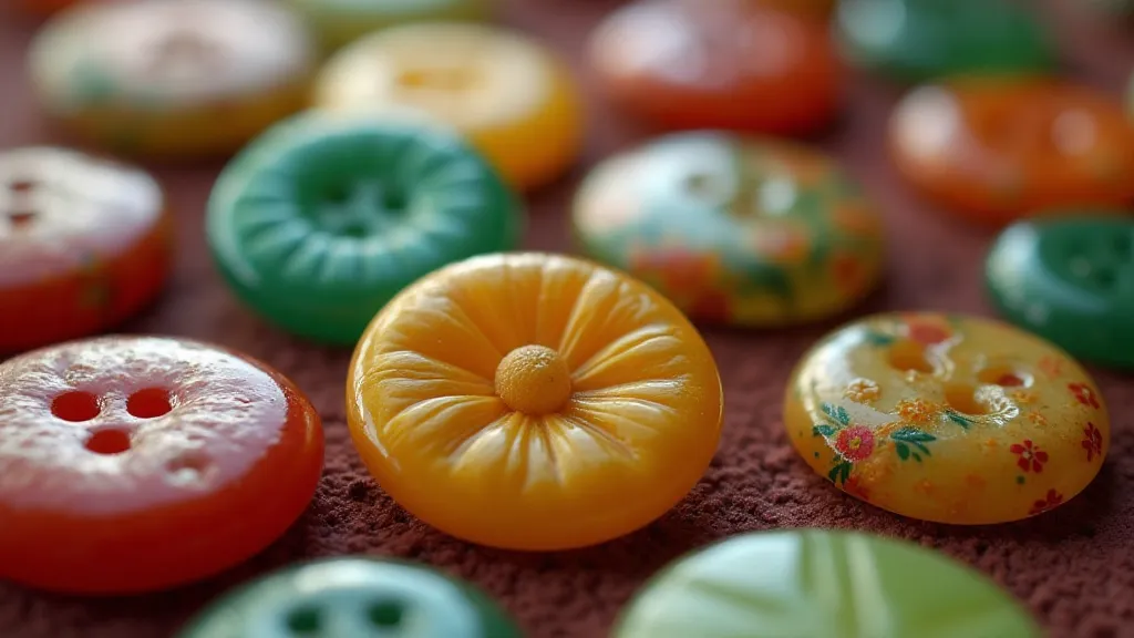Vintage Painted Glass Button Collection
