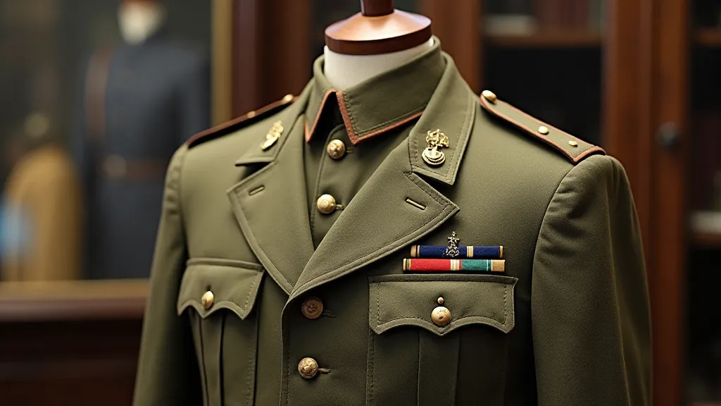 Vintage military uniform with buttons