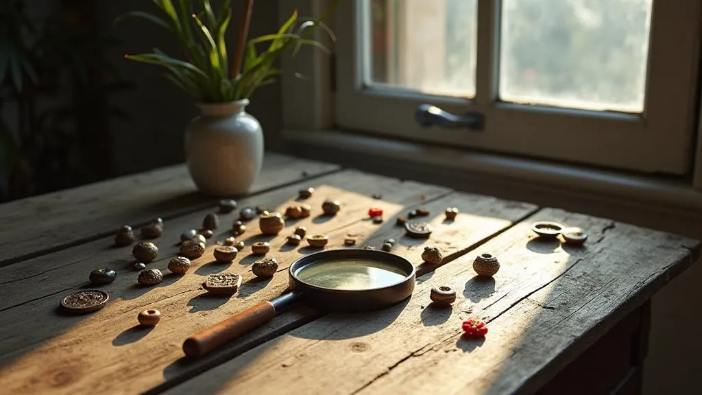 Vintage buttons arranged in a still life composition