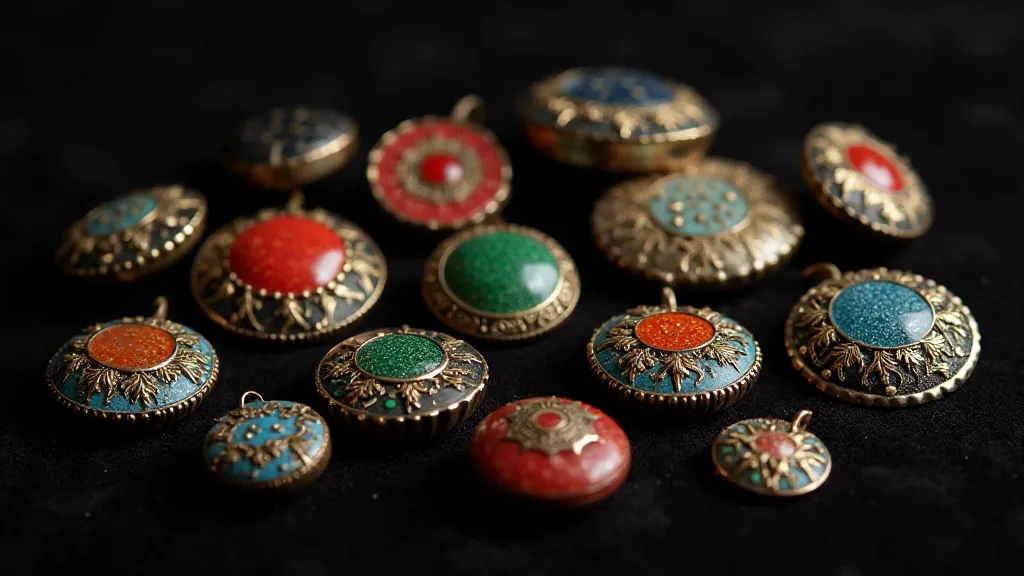 Collection of vintage cloisonné buttons